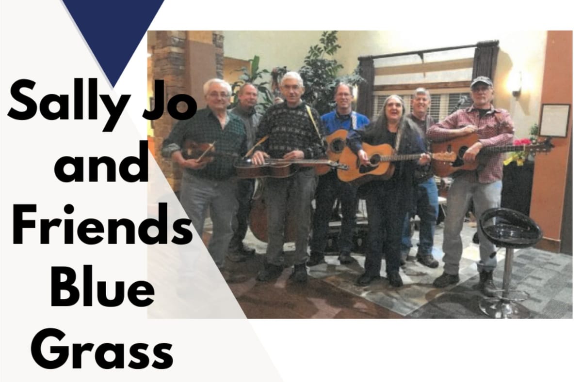Summer Music in Library Park Concludes Tuesday at 7 pm with Sally Jo and Friends Blue Grass