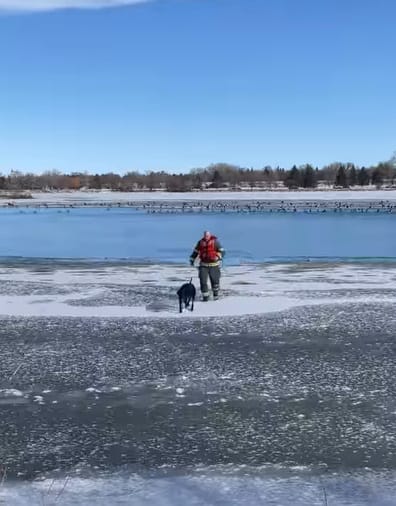 Great Falls Firefighters Rescue Dog From Frozen Waters
