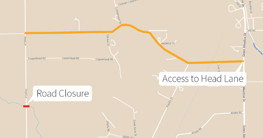 Head Lane Bridge Closed for Bridge Replacement