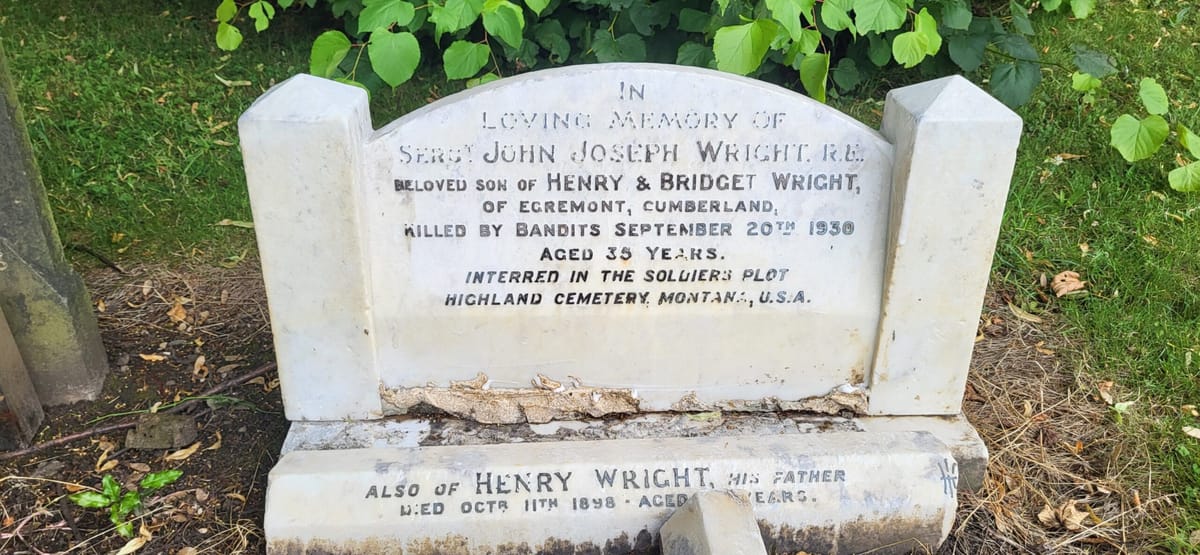 Highland Cemetery History - British Soldier Shot on Freight Train in 1930