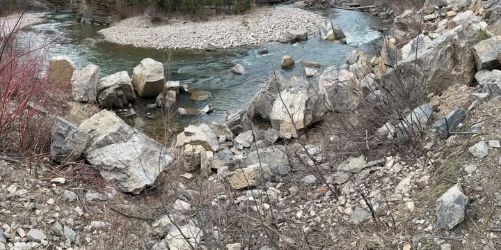 Rock Obstacles Reported in Belt Creek and Hiking Trail at Sluice Boxes State Park