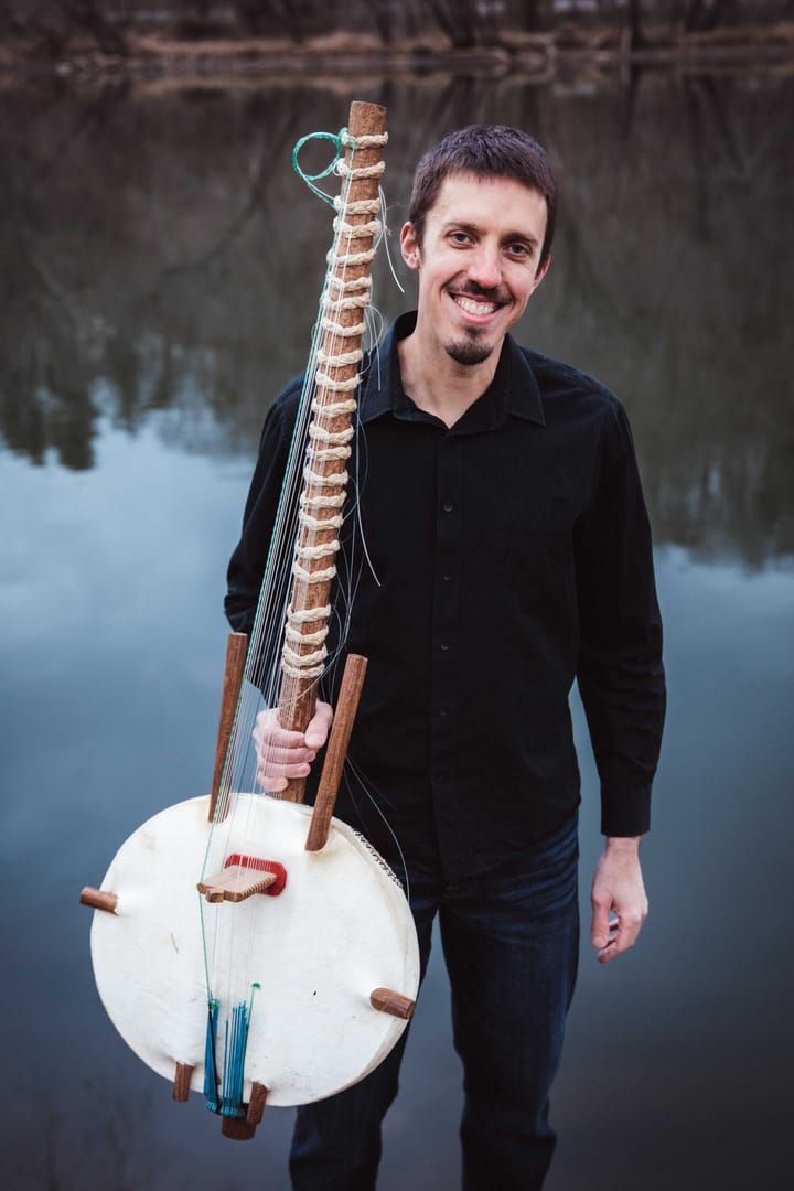Sean Gaskell Plays West African Harp Music in Library Park on July 11th