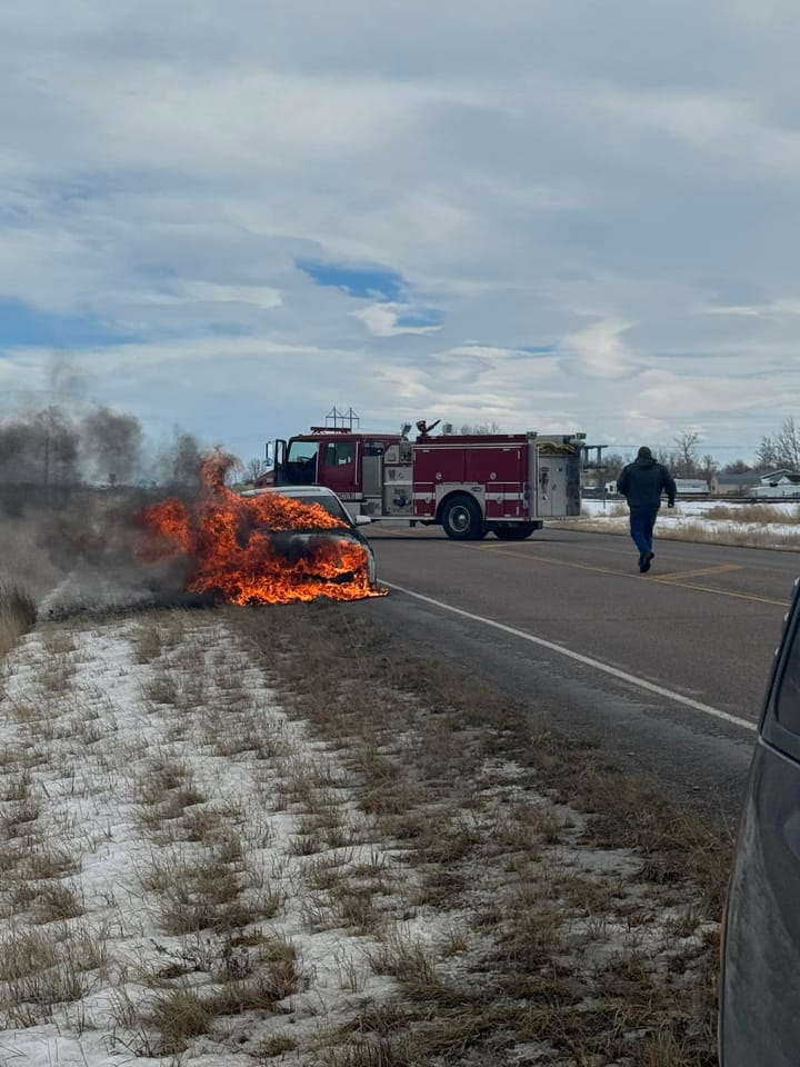 Firefighters Extinguish Car Fire on Vaughn South Frontage Road