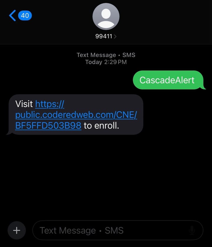 CodeRED Emergency Notification System Test Call